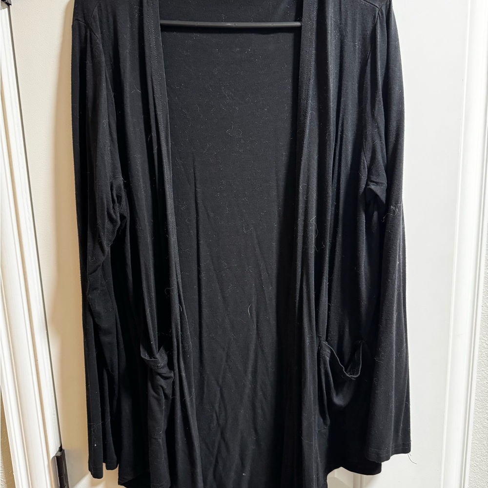 Black Open Front Cardigan